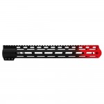 CERAKOTE GRADIENT| AR-15 ANGLE CUT CLAMP ON M-LOK 15 INCH HANDGUARD- BLACK BASE- GRADIENT- RED -MADE IN U.S.A